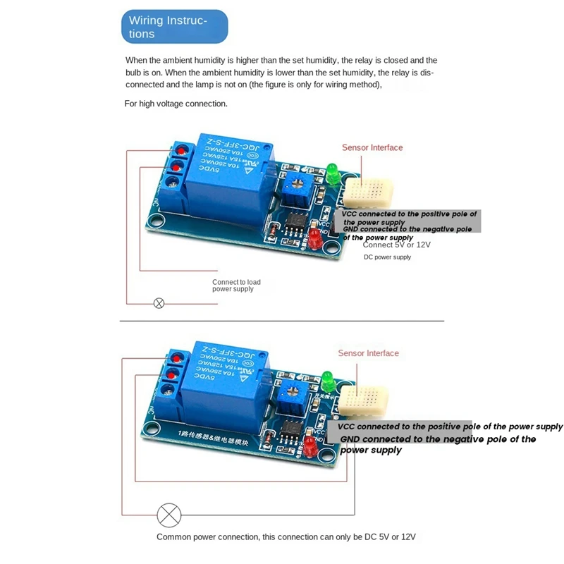 Módulo de interruptor de humedad HR202, módulo de relé de interruptor de humedad, controlador de Sensor de humedad, módulo portátil DC5V