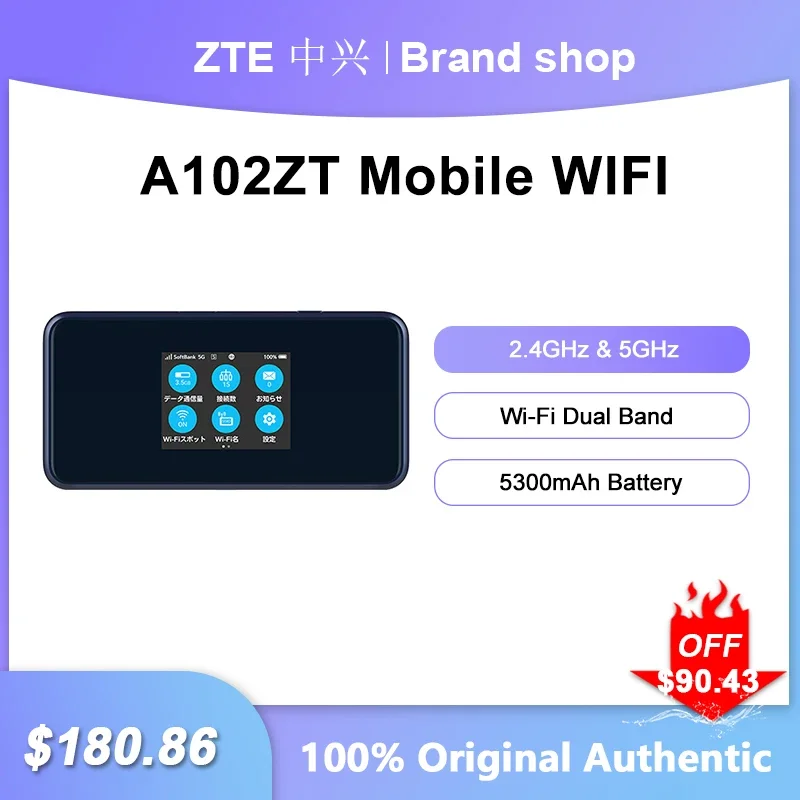 

ZTE A102ZT A101ZT 5G Mobile WIFI Unlocked Dual Band Wireless Router With Sim Card Slot WiFi 6 Portable Pocket MiFi Modem