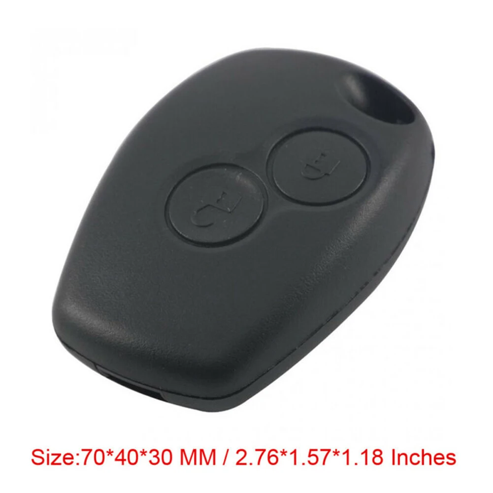 Car 2-Button Remote Key Fob Case Shell Without Blade For Twingo For Kangoo For Clio Black Key Shell Car Interior Decor Accessory