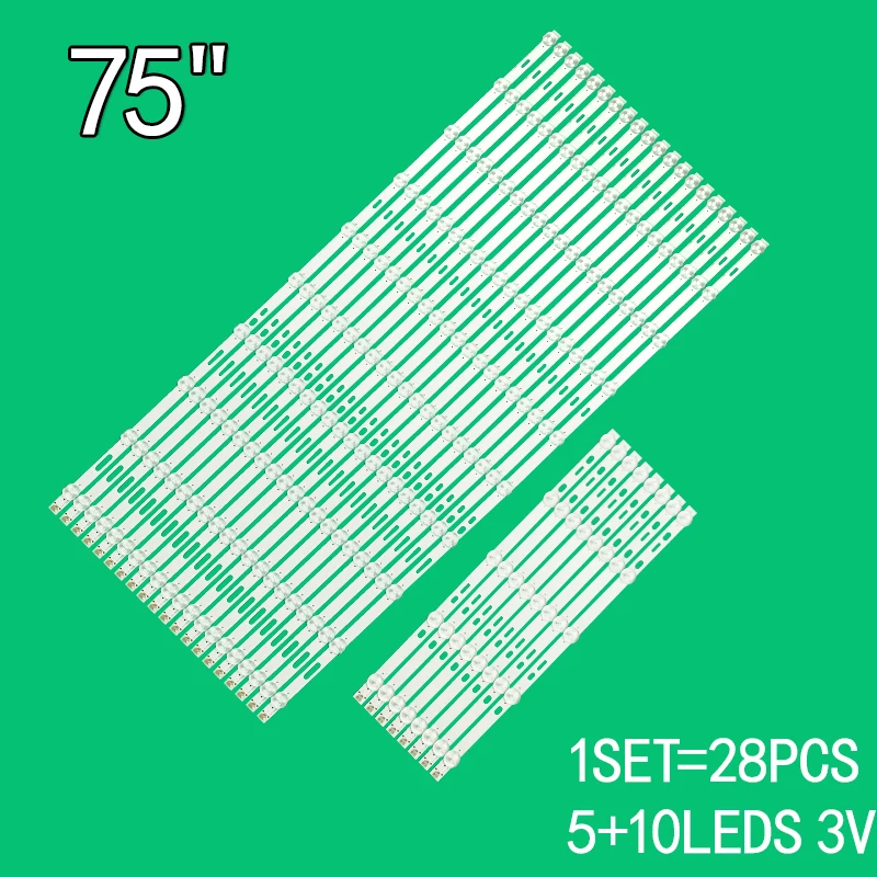 FOR Sony 75-inch 28pcs/Kit LED XBR-75X850C XBR-75X850E KD-75X8500C S750QF59 V0 96.75S02.201 SVA750A03_ Rev04_ 10LED_ A Type_ 352