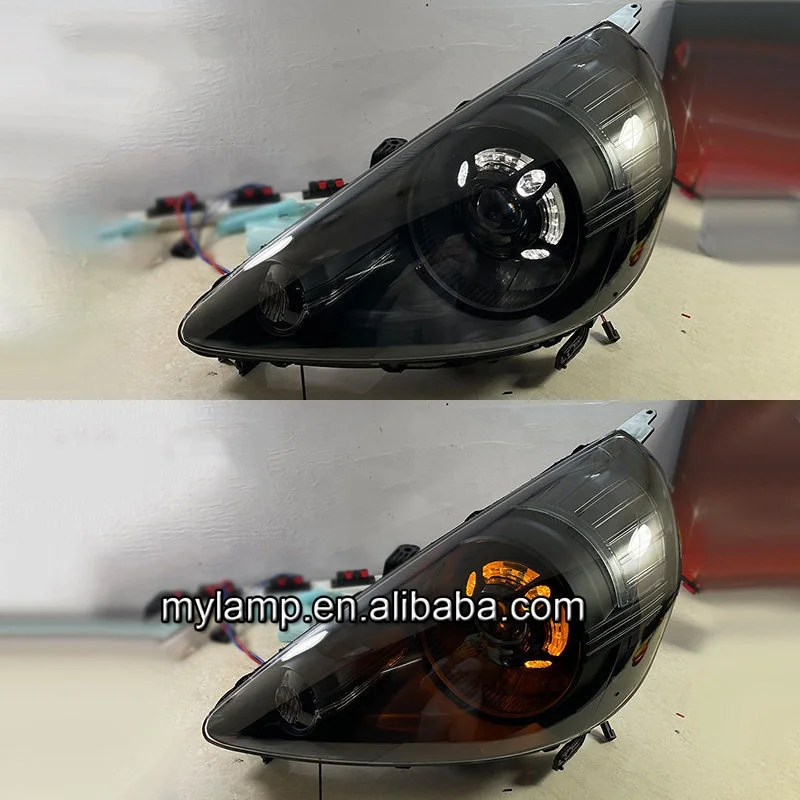 For Fit Jazz Bi-LED Projector Custom Headlight Angry Eye 2003-2007 Year