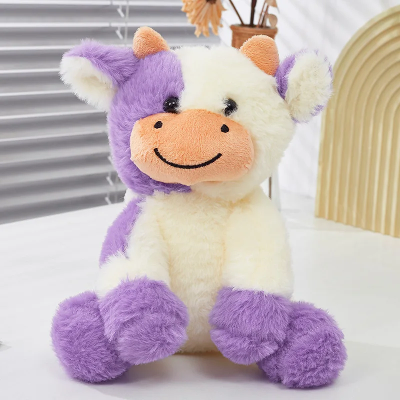 25 سنتيمتر لطيف وملون العجل الصغير ألعاب من نسيج مخملي دمية محشوة ناعمة على شكل حيوان لتزيين غرفة النوم عيد الميلاد هدية عيد ميلاد للأطفال