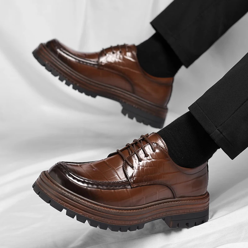 จระเข้พิมพ์รองเท้าผู้ชายรองเท้าหนังผู้ชาย Italiano Oxford รองเท้าผู้ชายธุรกิจชุดสํานักงาน 2025 Italiano Zapatos