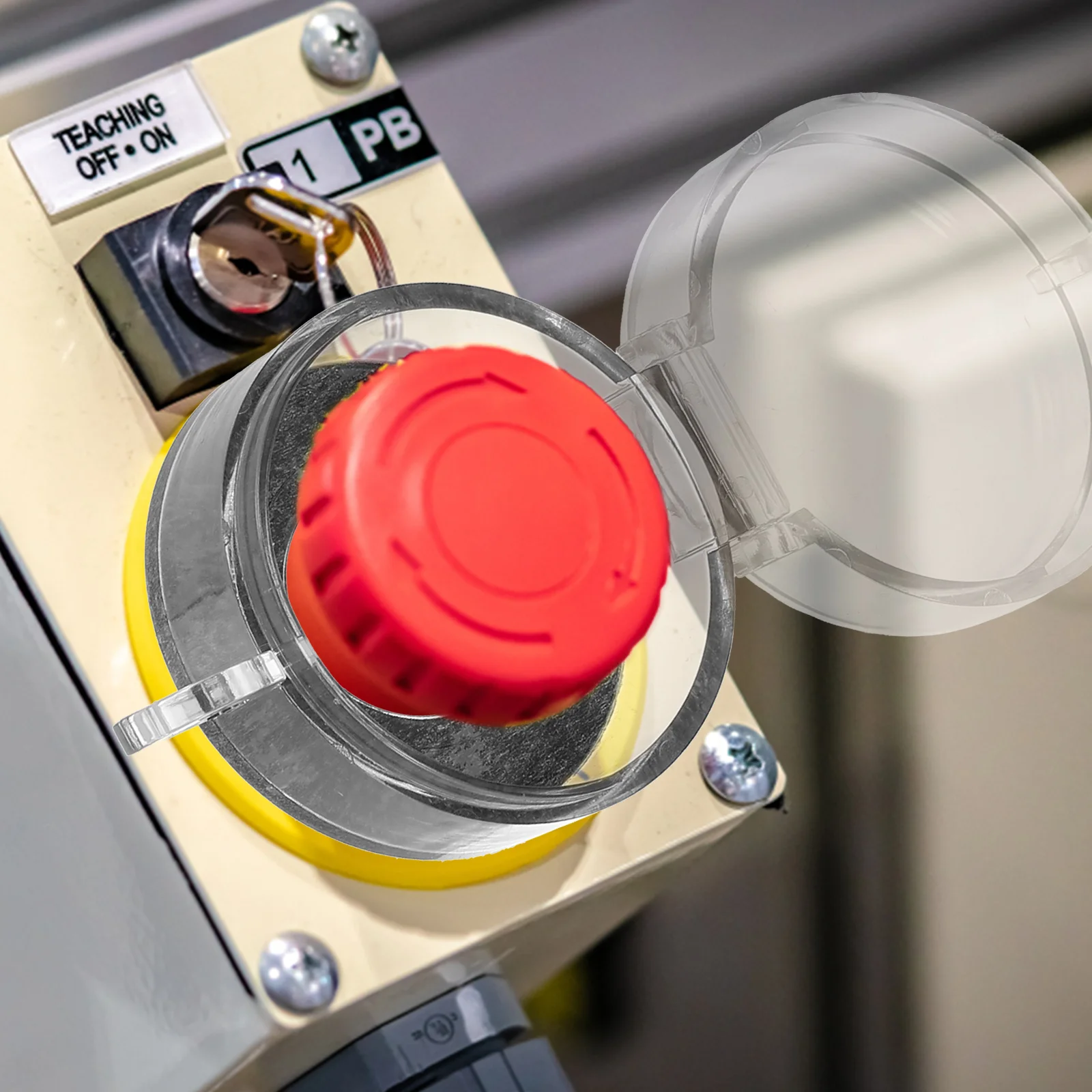 

4pcs Button Protective Covers Emergency Stop Button Protector For Switch Safety Cover Transparent Durable Electrical Equipment