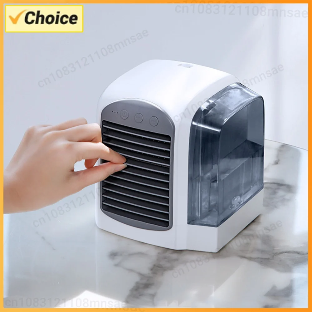 Water-Cooled Personal Mini Air Cooler for Home Office (Grey)
