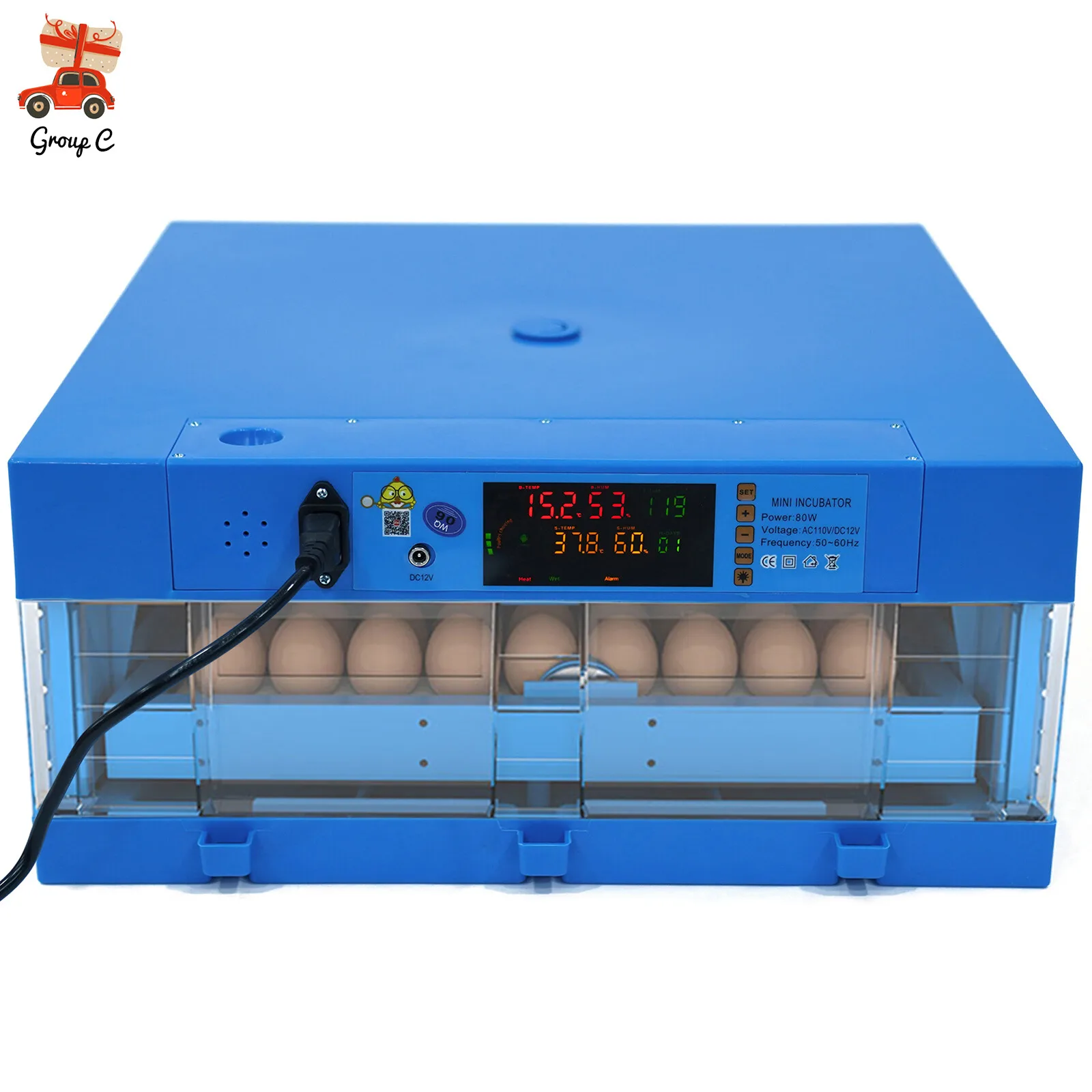 

64 Eggs Incubator Automatic Digital Chicken Egg Hatcher Temperature Control