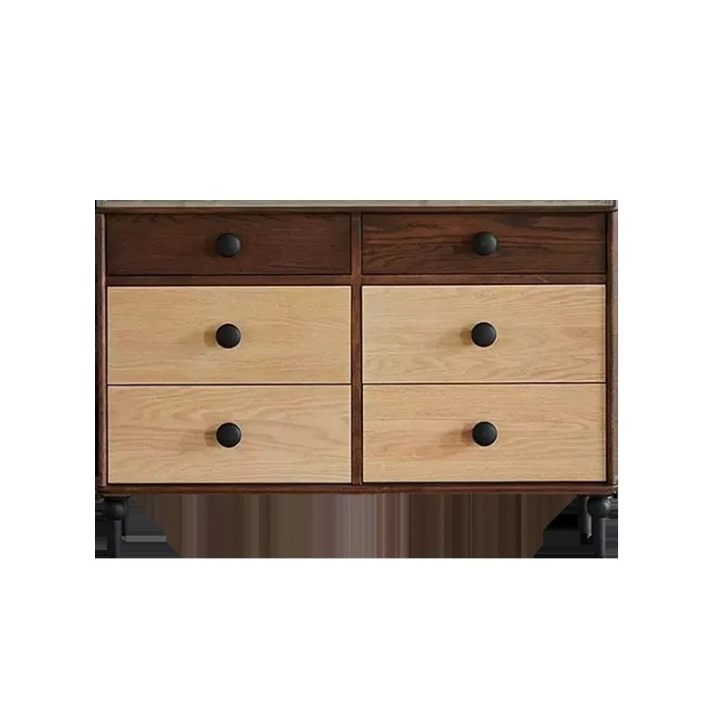 CX medieval solid wood six buckets, bedroom bedside storage, living room retro storage cabinet