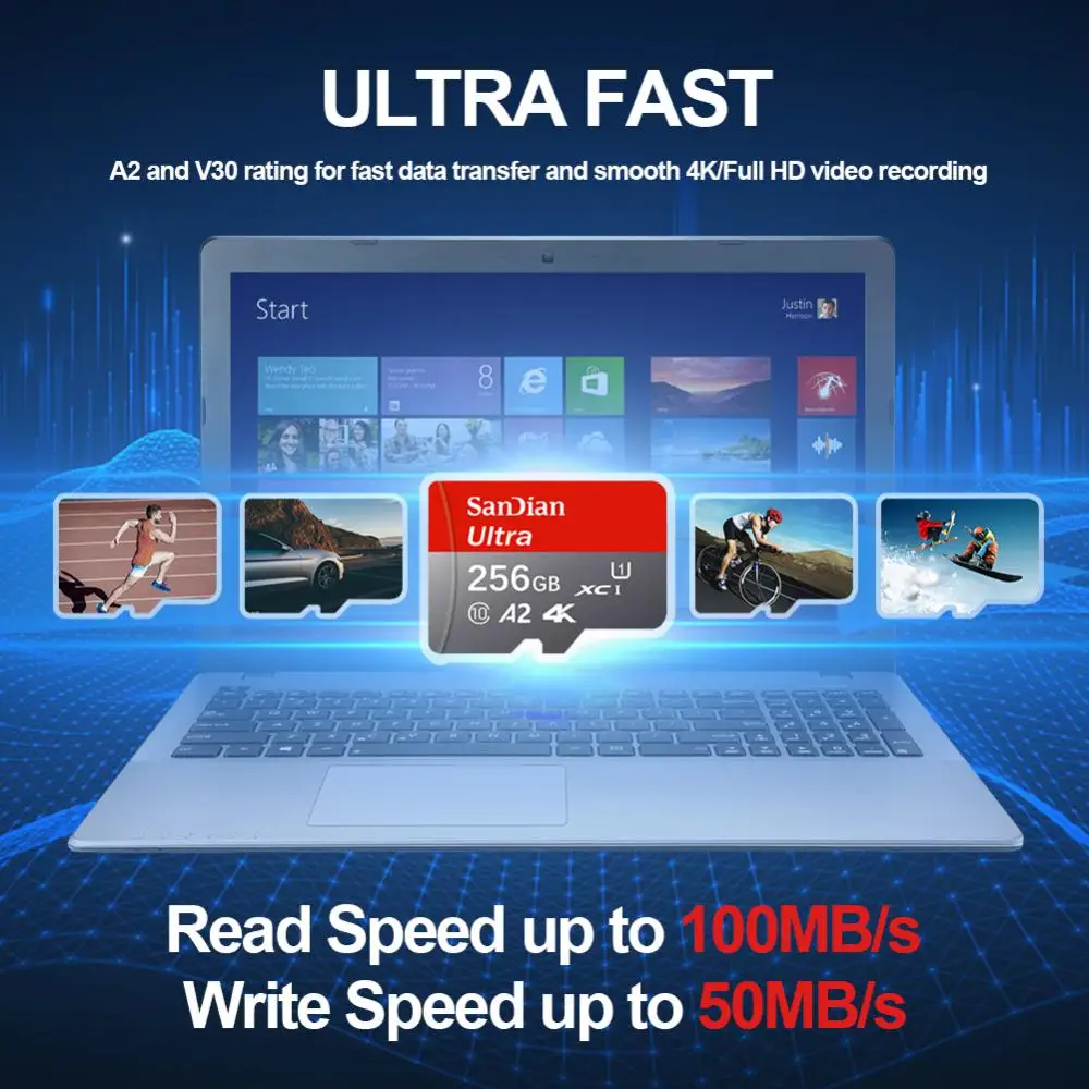 Kartu memori Ultra Class 10, kartu Flash TF mikro kelas 10 baru asli 512GB, kartu SD memori kecepatan tinggi 64GB 128GB 256GB untuk ponsel dan kamera