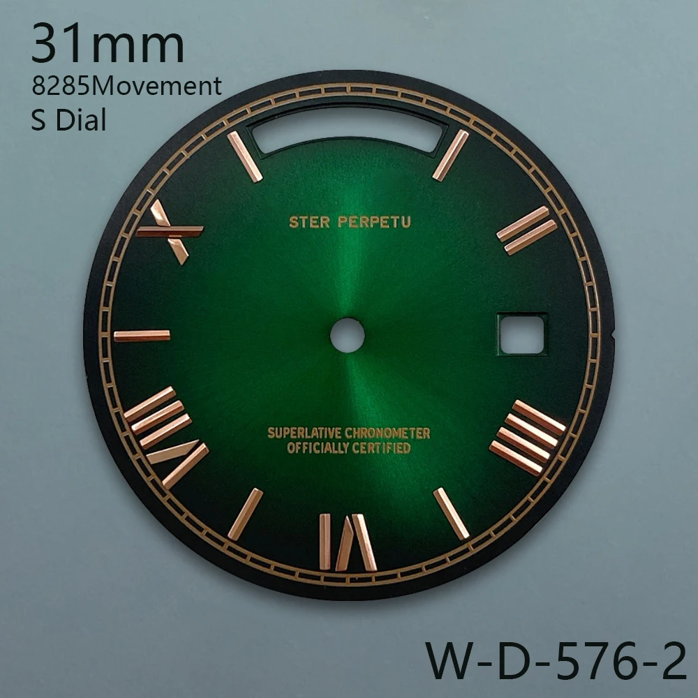 

31mm S Logo Dial Day And Date Arab Sunray Dial Suitable For 8285 Movement High Quality Watch Modification Accessories