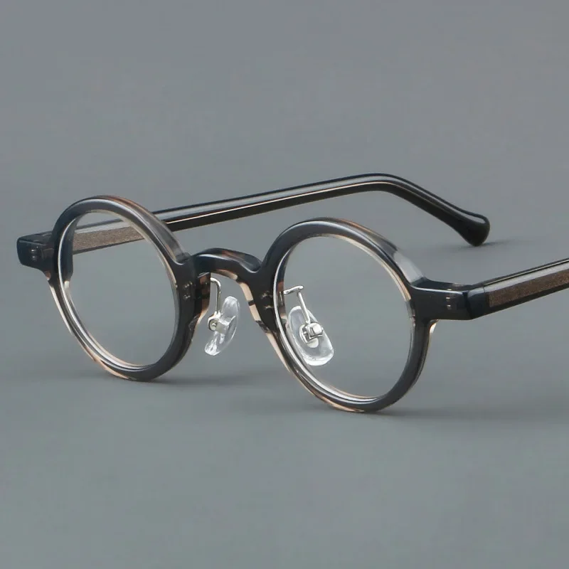 KIZN خلات النساء وصفة طبية قصر النظر مكافحة الأزرق تلطيخ النظارات الإطار الرجال خمر النظارات المستديرة الصغيرة-0.5 إلى -6.0