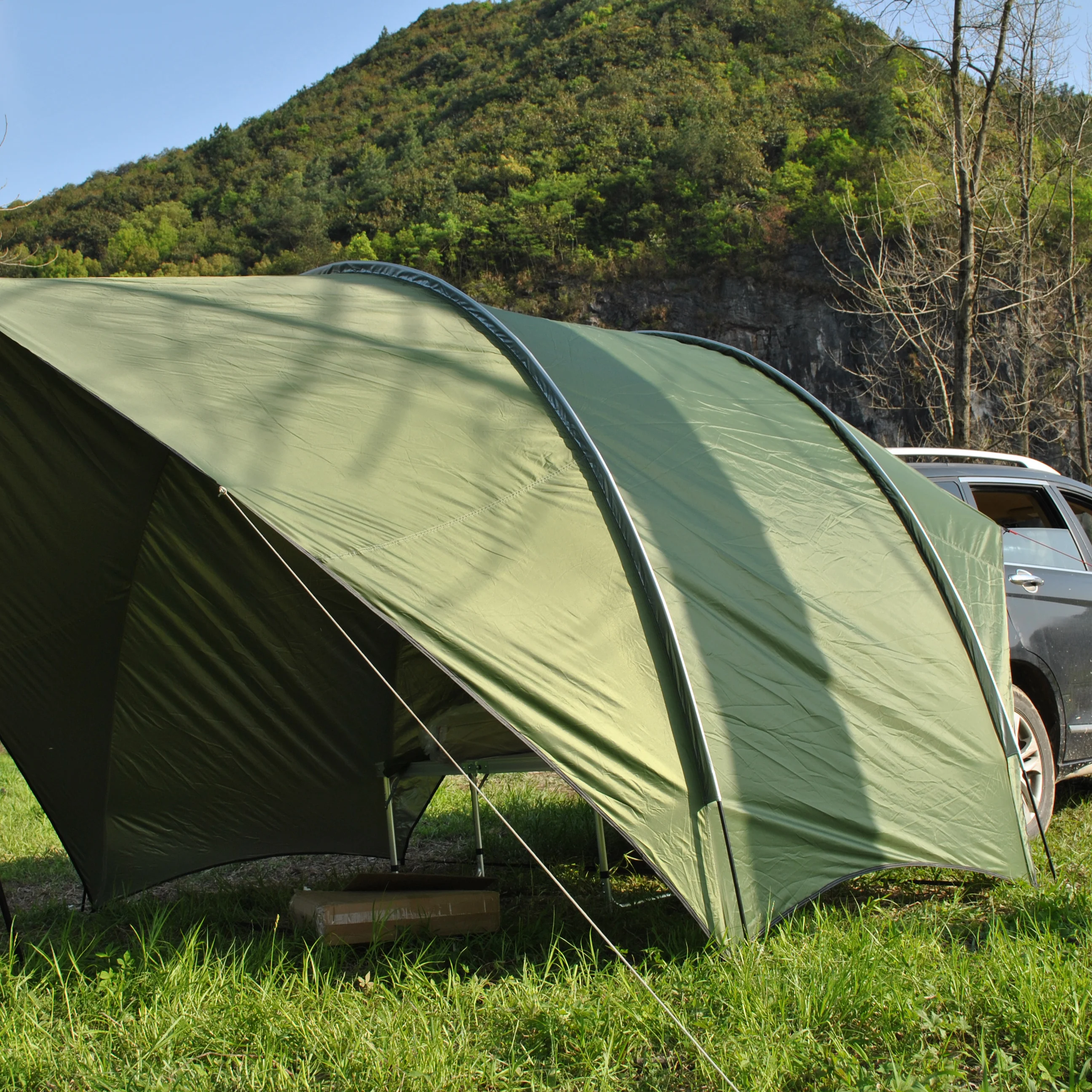 Waterproof Car Awning Sun Shelter,8 person SUV Canopy Camper Trailer Sun Shade,Multi-use car rear Canopy,Car Tailgate Canopy