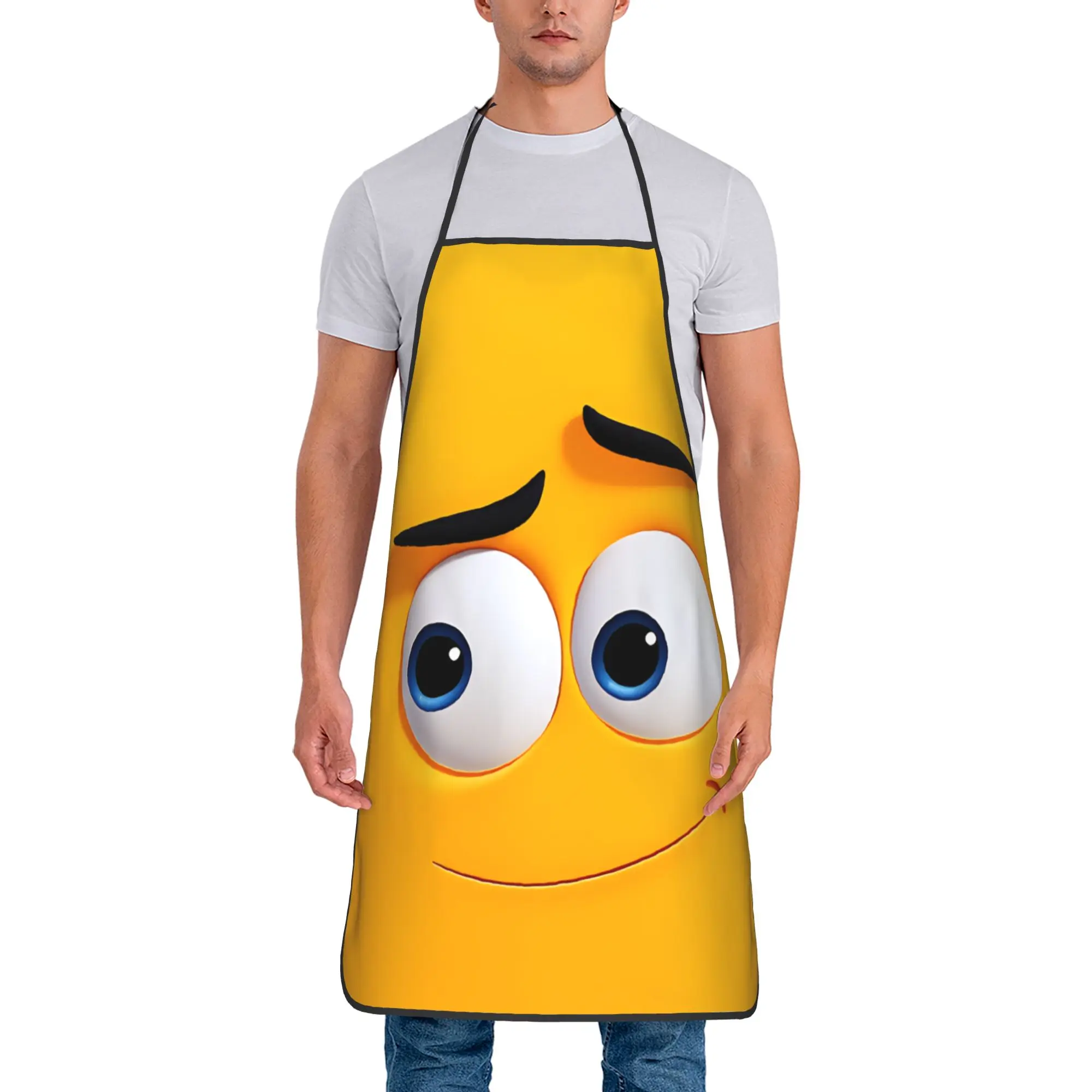 

Happy Face Funny Meme Apron Custom Cooking Kitchen Accessories Work Manicure Aprons without Pocket