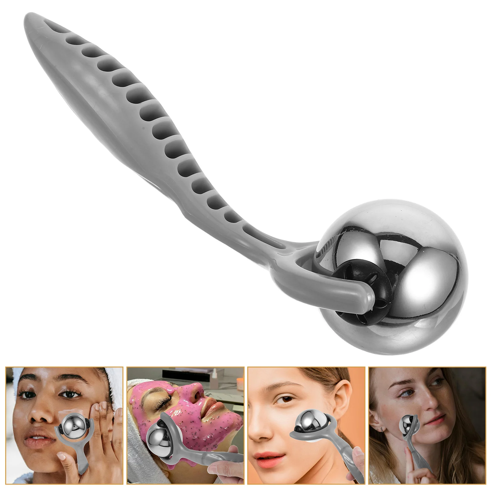 

Steel Rolling Ball Eye Roller Facial Massager Comfortable Smooth Edges Face Guasha Scraping Tool Eye Roller Facial Guasha Tool