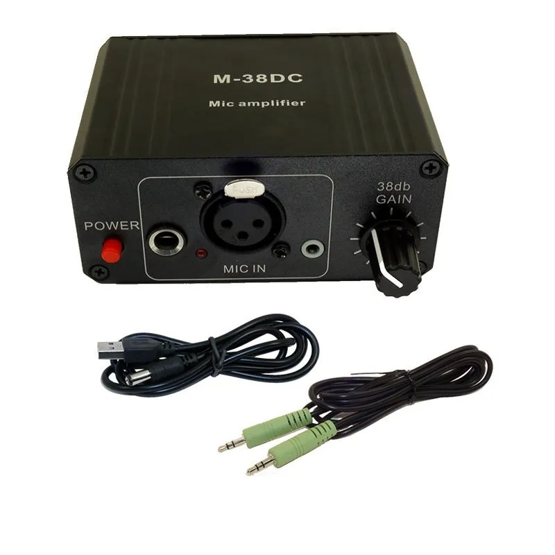 

【ELEVATE LIFE】M-38DC Конденсаторный микрофонный предусилитель с фантомным питанием 48 В в комплекте — набор аудиокабелей
