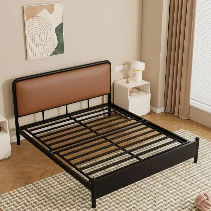 Minimalist Metal Bed Frame Adjustable Frame Height Bedroom Bed Base 1.2/1.5/1.8m Mattress Base for Indoor Modern Mattress Pallet
