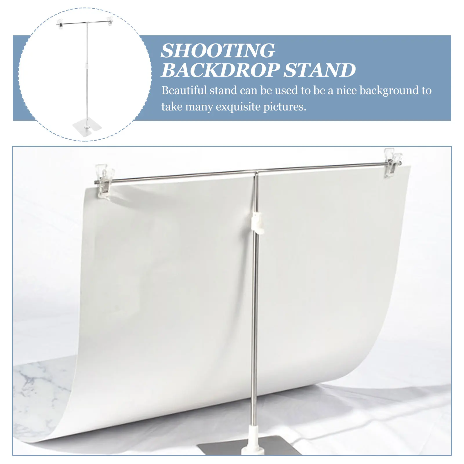 

Adjustable Mini T-Shape Backdrop Stand Frame Lightweight Portable Desktop Background Shelf For Jewelry Food Cosmetics