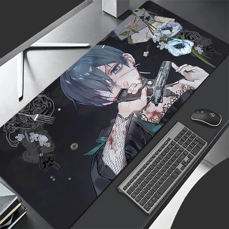 Black Butler Mouse pad large gamer keyboard pad non-slip laptop desk pad computer accessories PC carpet Anime Game Mousepad XXL