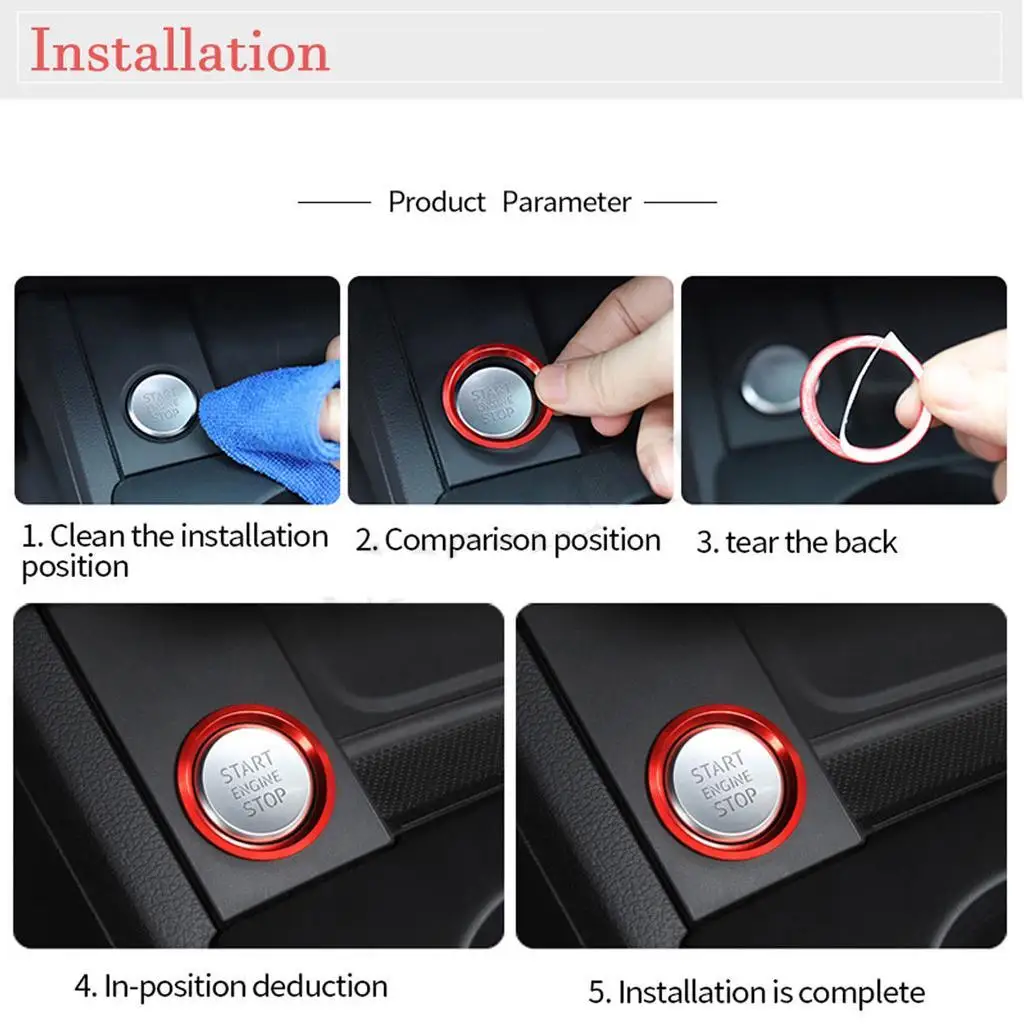 Obrázek 7: Auto motor knoflík zakrýt obtisk nálepka aluminium slitina vnitřní stříhat pro audi A4L A6L Q5 dálnice a5 dálnice a7
