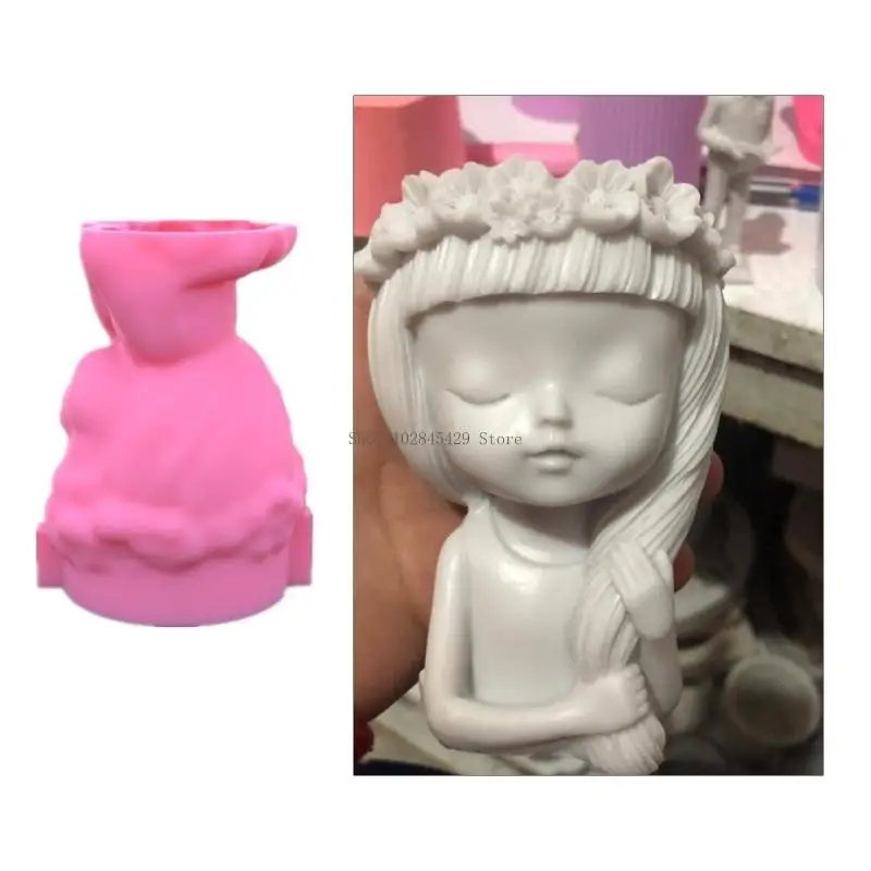 

Венки Девушка цветочная эпоксидная смоля для формы свеча бетонная штукатурка силиконовая плесень