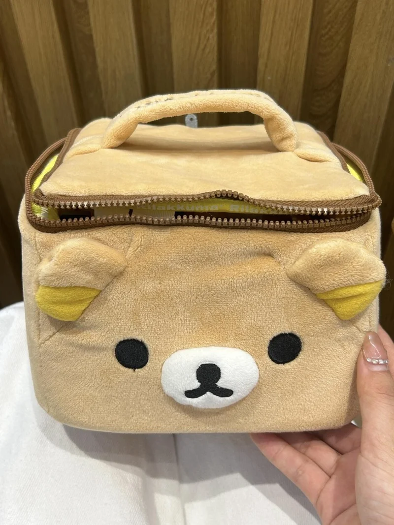 2025 Nuovo Rilakkuma Borsa per trucco 3D portatile di grande capacità Scatola di immagazzinaggio quadrata Borsa per trucco Custodia per desktop Regalo di compleanno