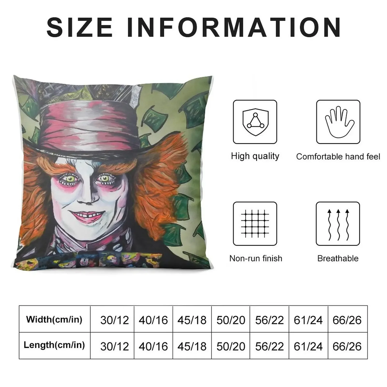 The Mad hatter Throw Pillow Custom Cushion Photo Christmas Covers For Cushions pillow