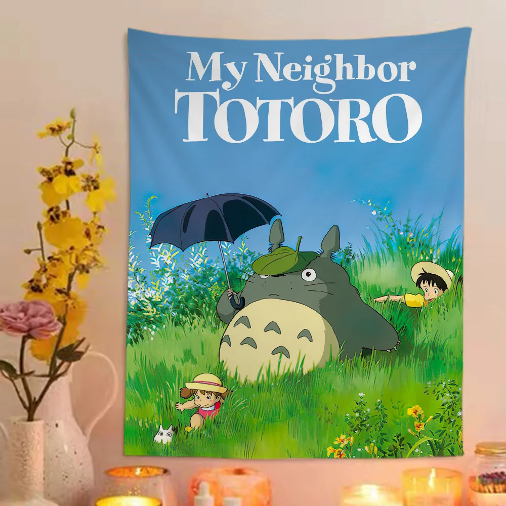 Hayao Miyazaki – tapisserie murale imprimée du film animé Totoro, grande tapisserie murale, Art, Science-Fiction, décoration de maison, couverture, 1 pièce