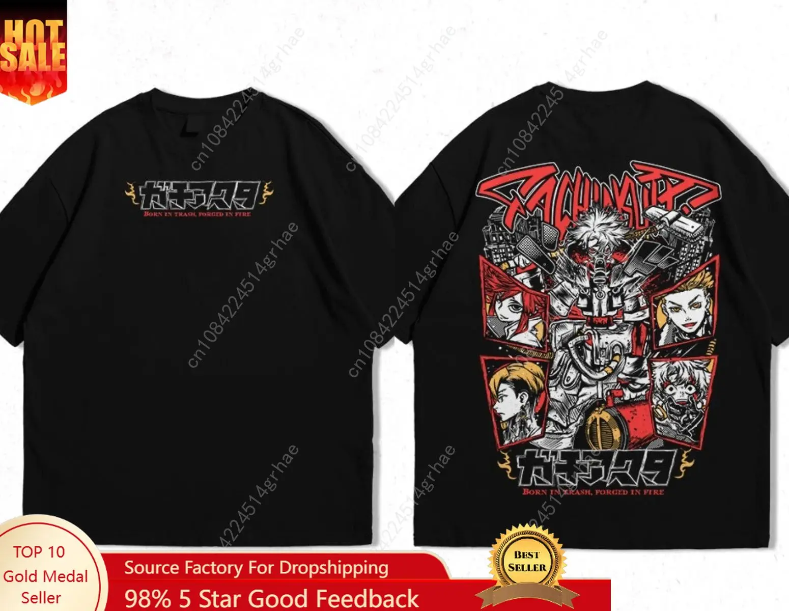 

Harajuku Female Male Short Sleeves Hot Anime Manga Gachiakuta Graphic T-shirt Wome Men Oversized Street Tee Shirt High Quality