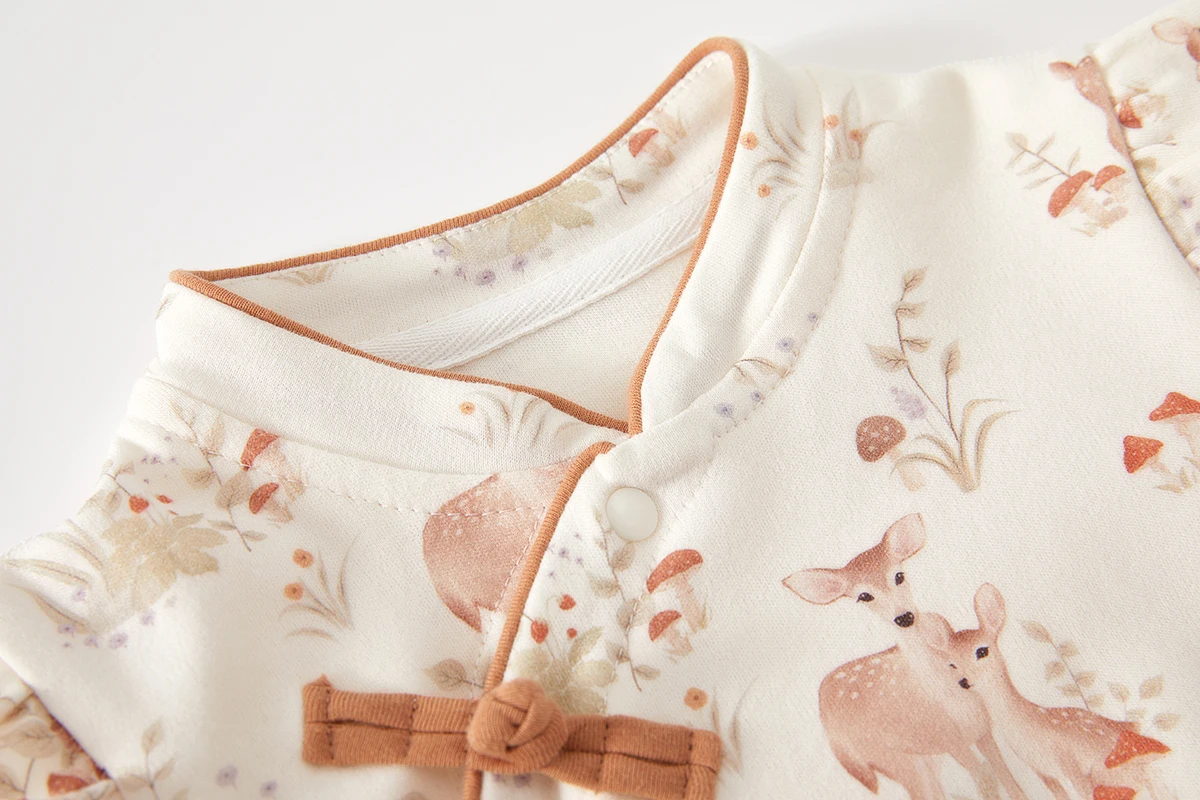 رومبير للأطفال من القطن الخالص على طراز الربيع والخريف للفتيات الصغيرات، النسخة الكورية الصينية العصرية، ملابس لجميع المواسم، ملابس الحبس لحديثي الولادة، نيسيي