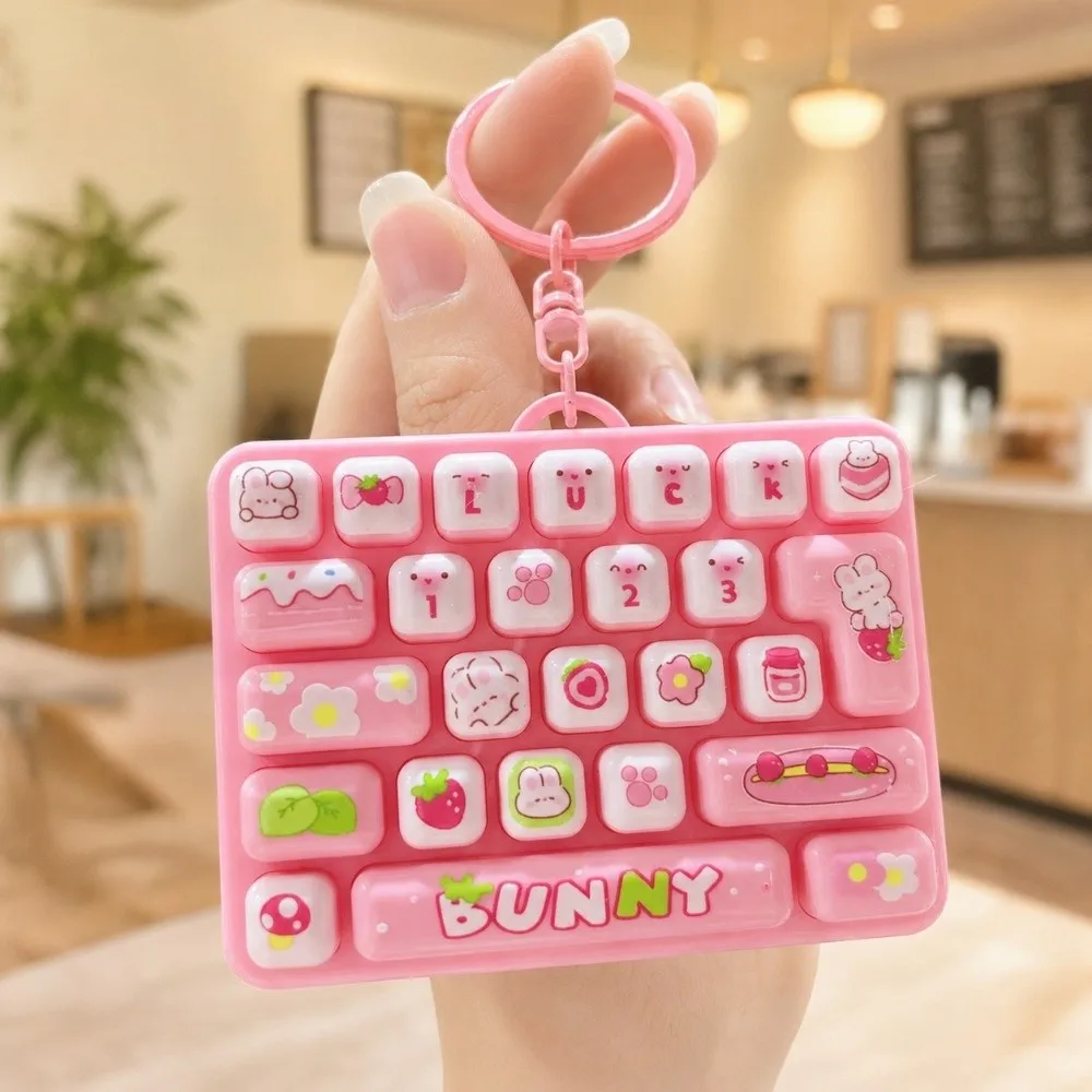 Cartoon 26 Keys Keyboard Keychain Animals Pressable Keys Keyboard Clicker Keychain Portable Clicker Sound