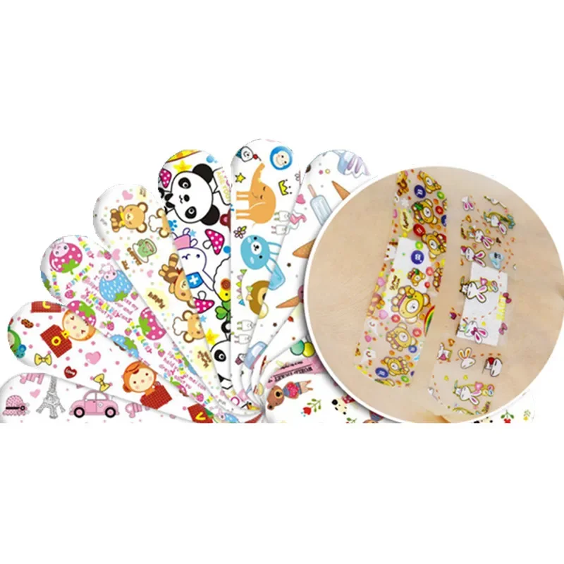 120pcs/set Cartoon Kawaii Band Aid for Children Kids Skin Patch for First Aid Wound Plasters Waterproof Adhesive Bandages Strips