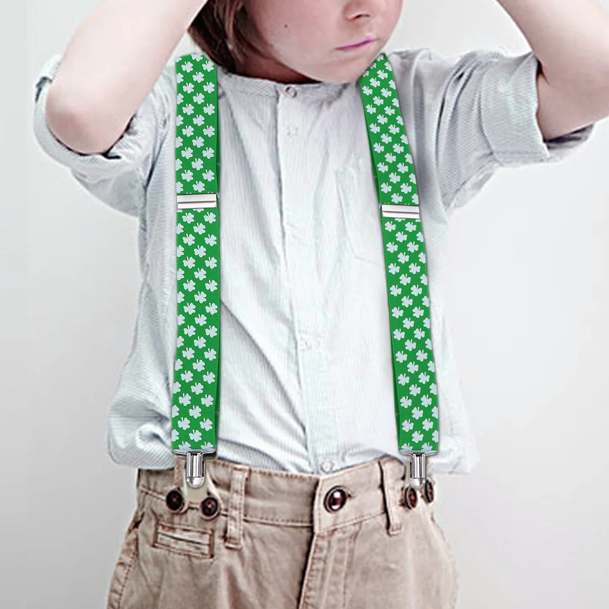 شامروك كلوفر الحمالات عيد القديس باتريك زي موكب أداء اكسسوارات الحفلات الحمالات عيد القديس باتريك الملحقات