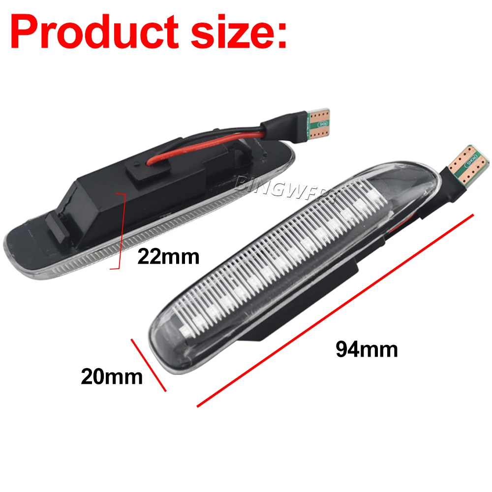 Sequential Flashing LED Turn Signal Side Marker Light For BMW 3 Series E46 Sedan Coupe Wagon Convertible 1997-2001