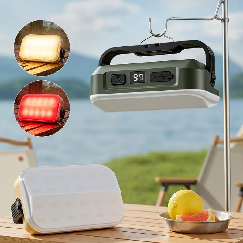 太陽光発電ポータブルキャンプランタン-4-つの光源無段階調光ワークライト磁気屋外防水緊急ランプ