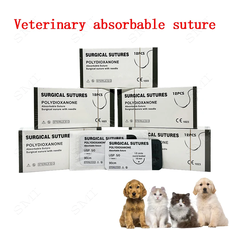 sterile-pet-surgical-sutures-pga-pdo-absorbable-non-removal-suture-12pcs-per-box-for-veterinary-animal-surgery