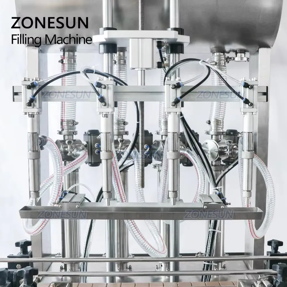 Automatic 4 Heads Liquid Paste Bottle Filling Machine Line for Honey Juice Soap Detergent High Efficiency Stable