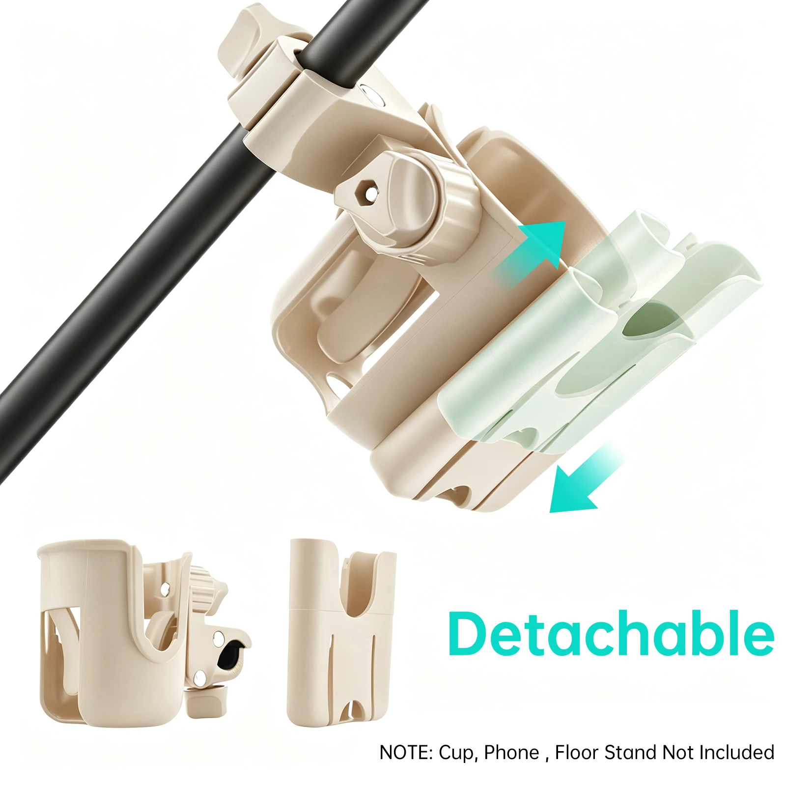 Mic Stand Cup Phone Holder for Microphone Stand Detachable Adjustable Drink Water Cup Holder Bottle Clamp Live Support