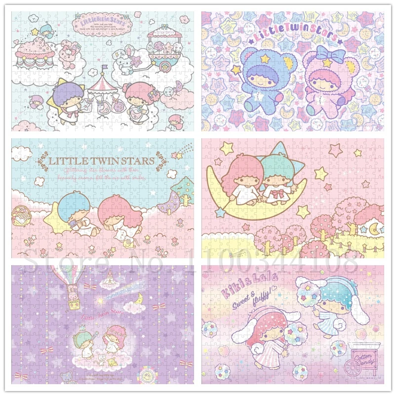 Little Twin Stars Jigsaw Puzzles Children DIY Intelligence Toys Sanrio Cartoon Puzzle Decompressing Toys New Year Gifts