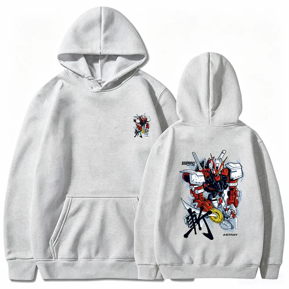 Bandai Mobile Suit Gundam Men's Hoodie Red Samurai Astray Mecha Design High Quality Fleece Sweatshirt for Autumn Winter