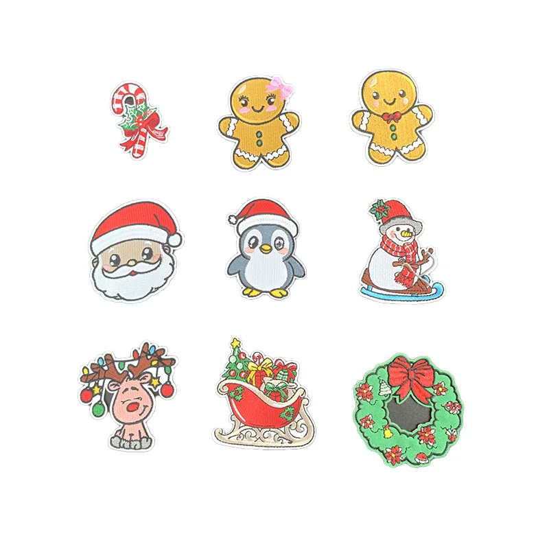 

pcs Random Self Adhesive Christmas Patches Xmas Embroidered Sew Applique Repair Patch Sweater Stocking DIY Crafts for Clothing J