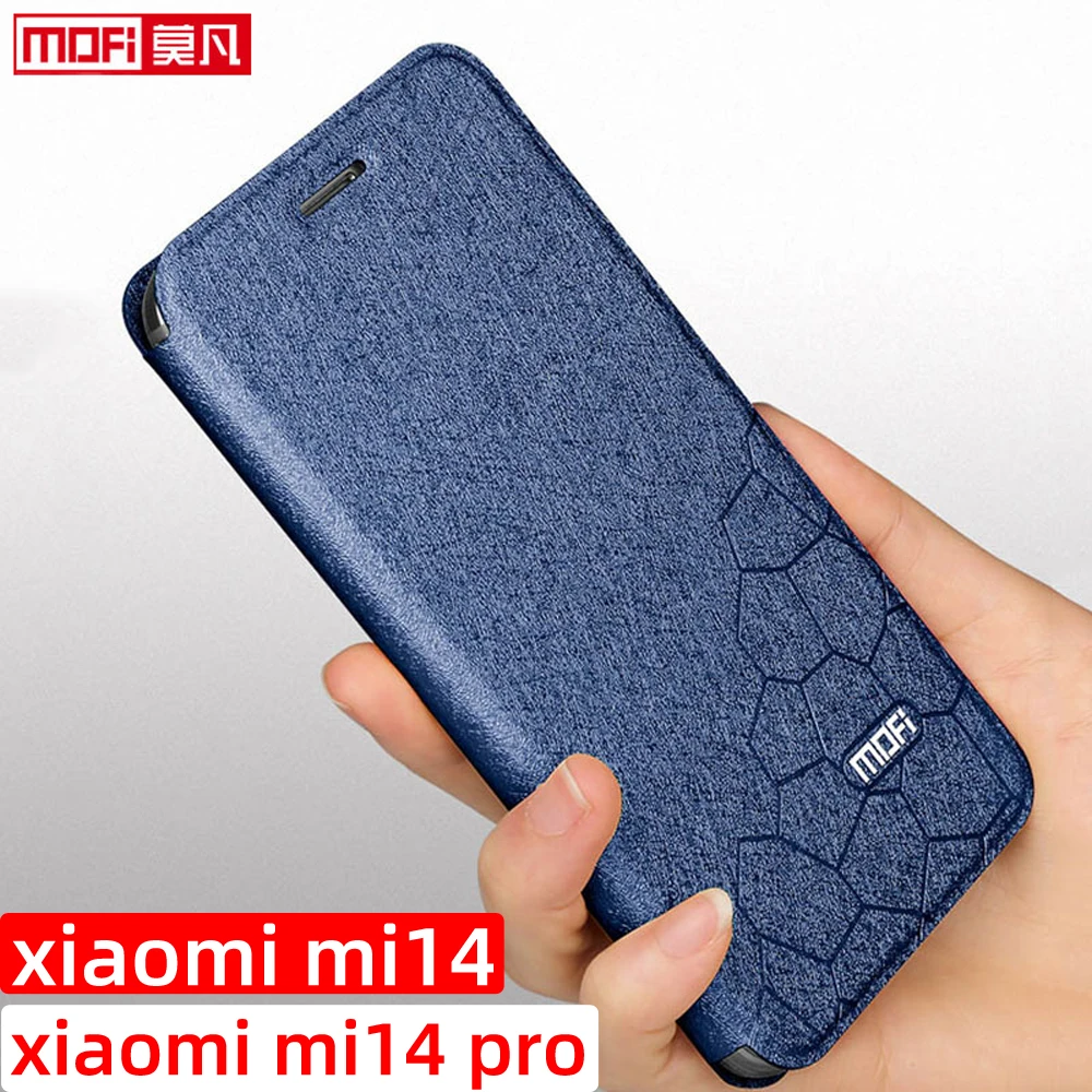 

flip case for xiaomi 14pro case xiaomi mi14 cover leather tpu silicon back book soft luxury stand full coverage mi 14pro house