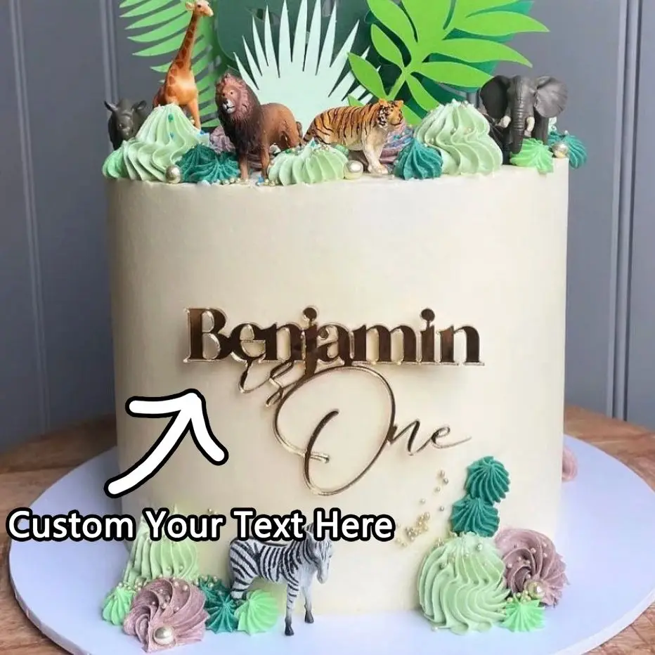 1PC Custom PMMA Cake Topper - Personalized Name & Number Accessory | Laser Engraved Premium Metallic DIY Gift for Celebrations image 4