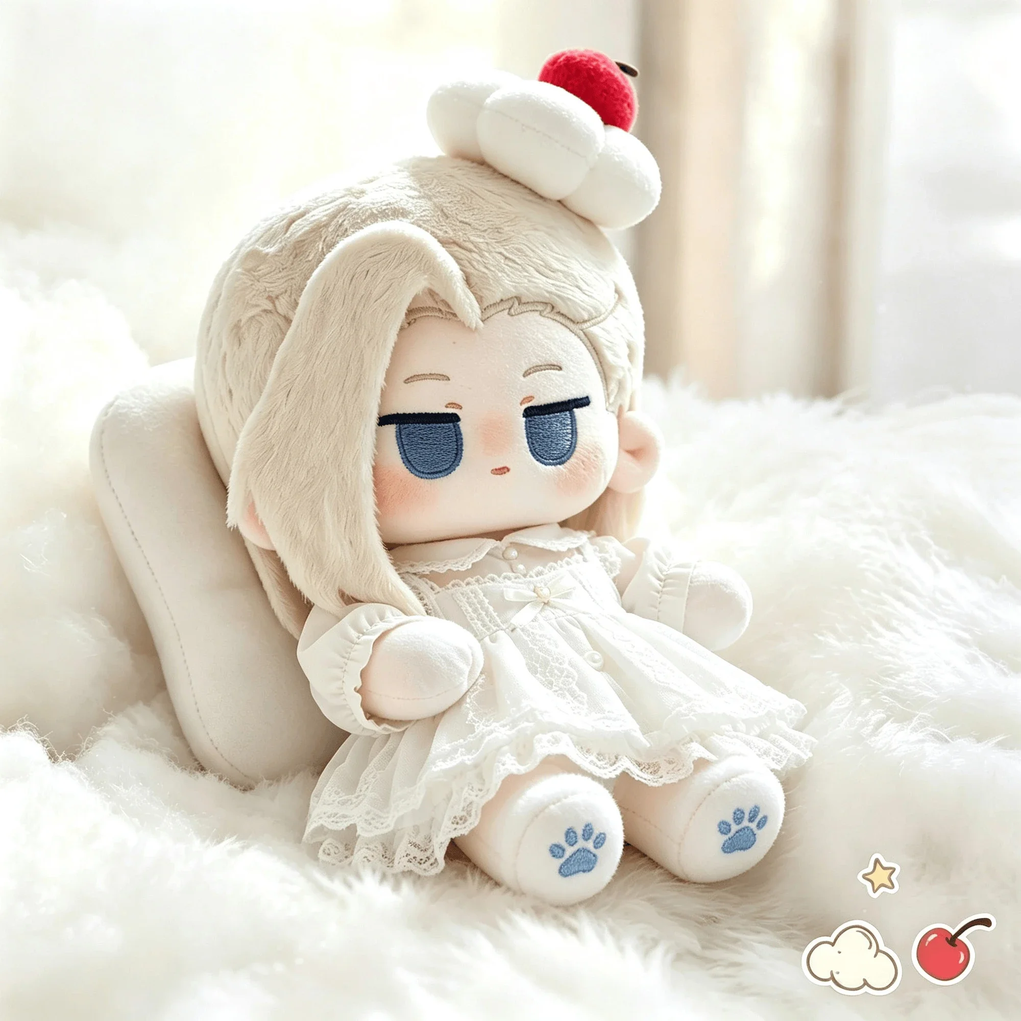 Stuffed 20cm Anime Game Xiaohei Senior Sister Luye Attribute 20cm Cotton Doll, 2D Fandom Plush Figure for Anime Fans