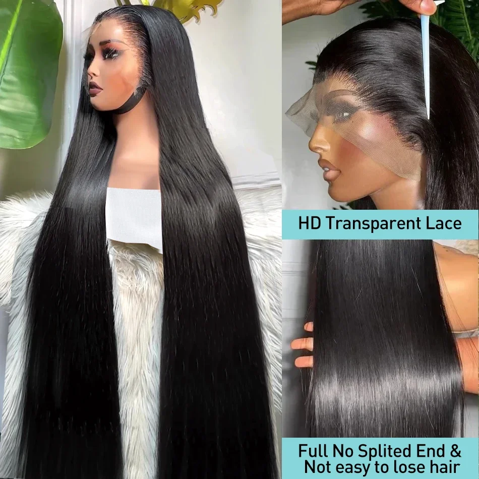 13X6 HD Transparent Straight Human Hair Wig Straight Lace Front Wigs Human Hair Brazilian 13x4 13x6 Lace Frontal Wig For Women