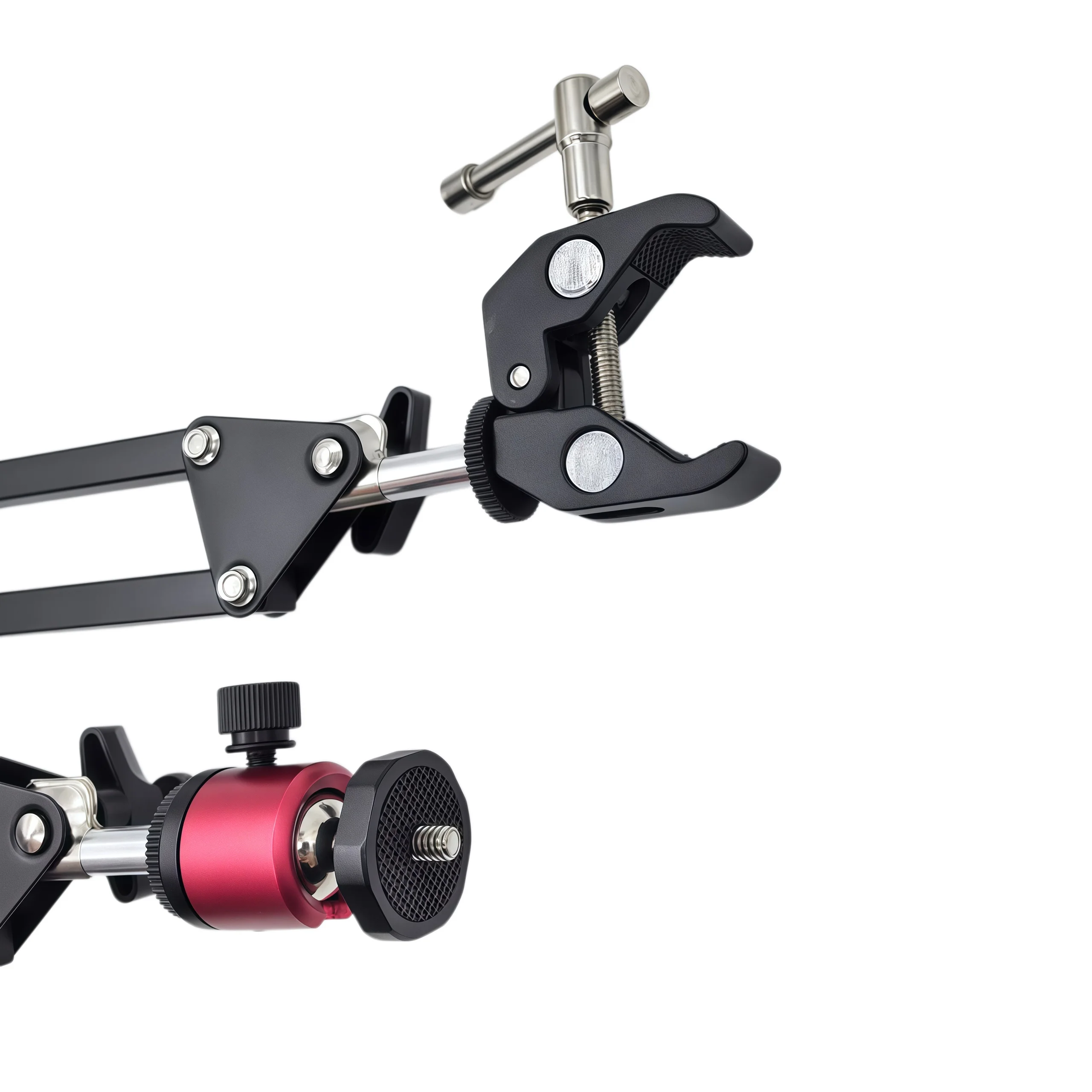 Universal 360 ° Verstellbarer Mikroskopständer mit 4kg Gewichtsbasis, Metallarmhalterung und 3 Klemmen - Dritte Hand für Lötarbeiten, Hitzebeständig – Detail 12