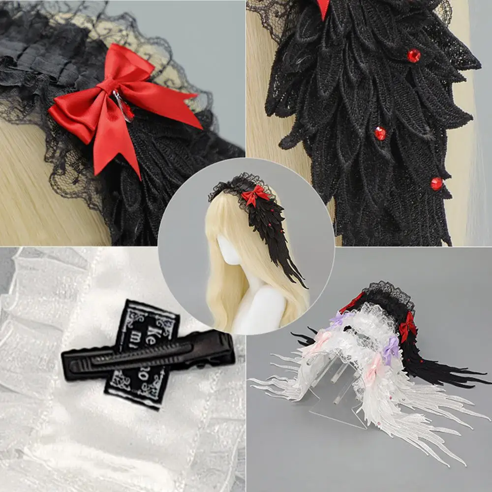 

Japanese Lace Bow Ribbon Headband Lolita Headdress JK Headbands Maid Anime Cosplay Halloween Hair Bands Hair Accessories