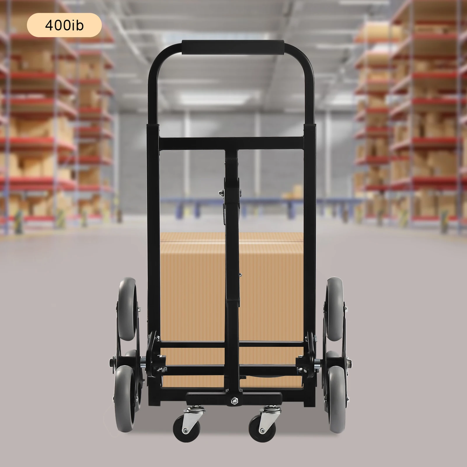 Durable Aluminum Foldable H& Truck w/ Tri-Wheeled Design for Easy Stair & Flat Transport,551lbs Capacity,Compact & Adjustable