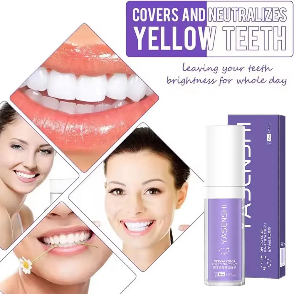 Purple Toothpaste V34 Color Correcting Serum Remove Stubborn Stains Tartar Clean Oral Fresh Breath For Teeth Care G4Q4