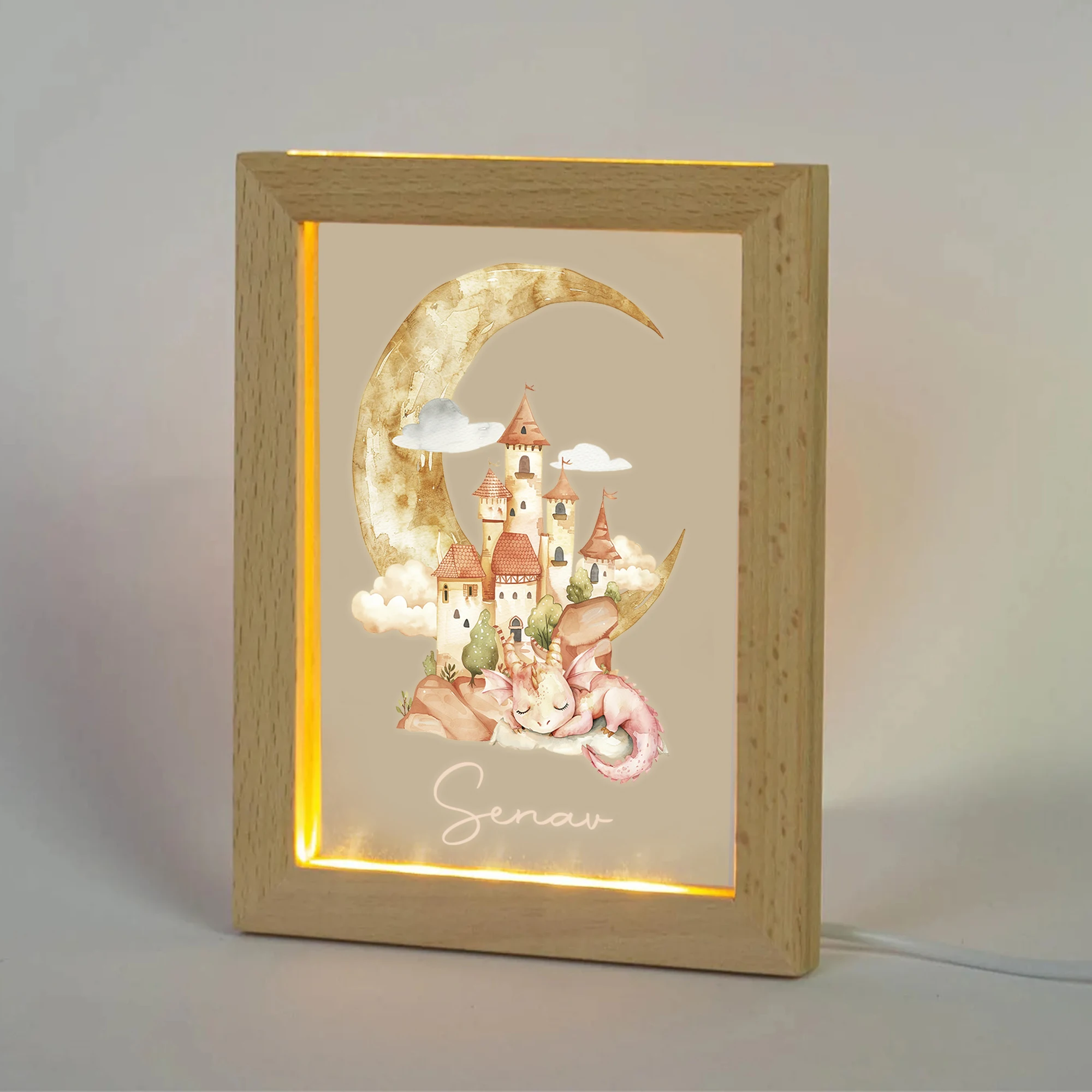 تخصيص اسم القلعة LED إطار الصورة للرؤية الليلية هدية شخصية الأسرة غرفة المعيشة غرفة نوم غرفة الطعام ديكور المنزل