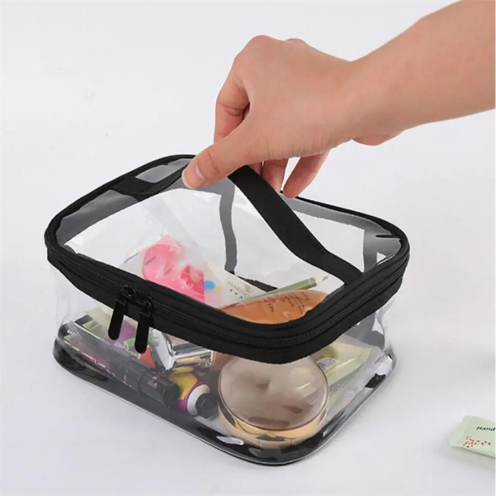 1pc borse per cosmetici da viaggio in PVC da donna borse per il trucco con cerniera trasparente trasparente Organizer per il lavaggio del bagno Make