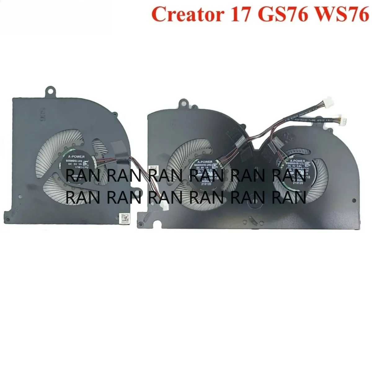 New Laptop CPU GPU Cooling Fan For MSI GS76 MS-17M1 Creator17 GS76 WS76 Cooler Radiator Fan BS5005HS-U4Q
